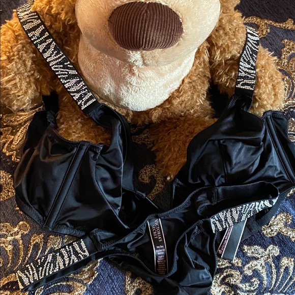 Victoria secret bra med thong small zebra shine strap - Picture 2 of 3